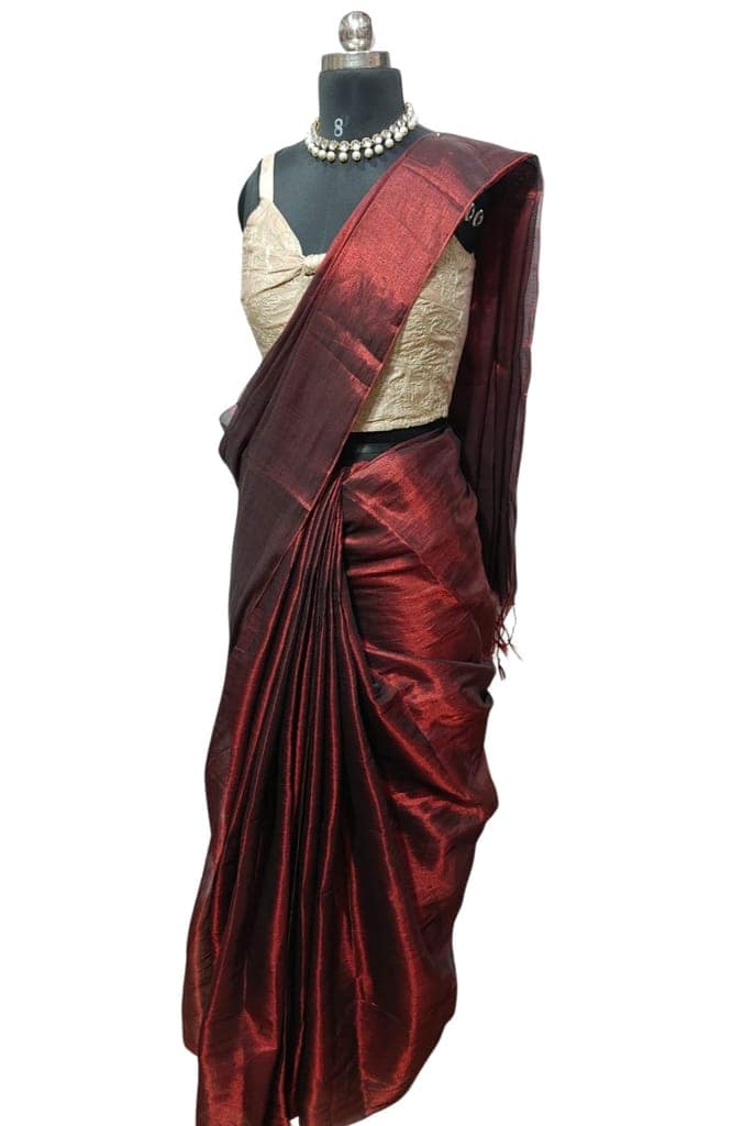 Plain Raw Silk Saree view 3
