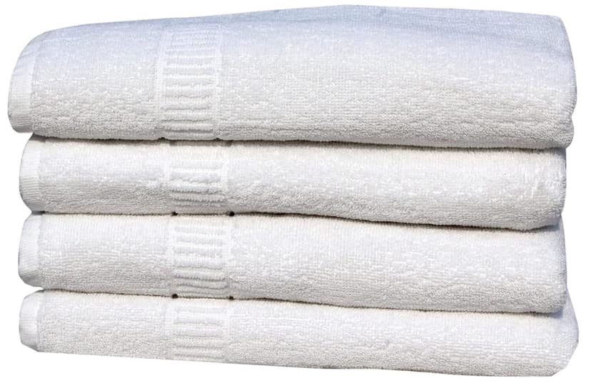 Mandhania Lovely White Cotton Bath Towels 400 GSM (28x57) Pack of 4 view 3