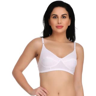 Empisto Branded White Color Cotton Fabric Bra
