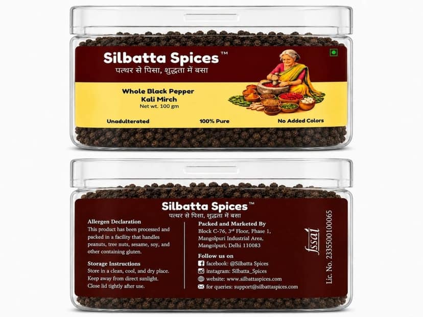 Silbatta Spices Whole Black Pepper | Kali Mirch view 4