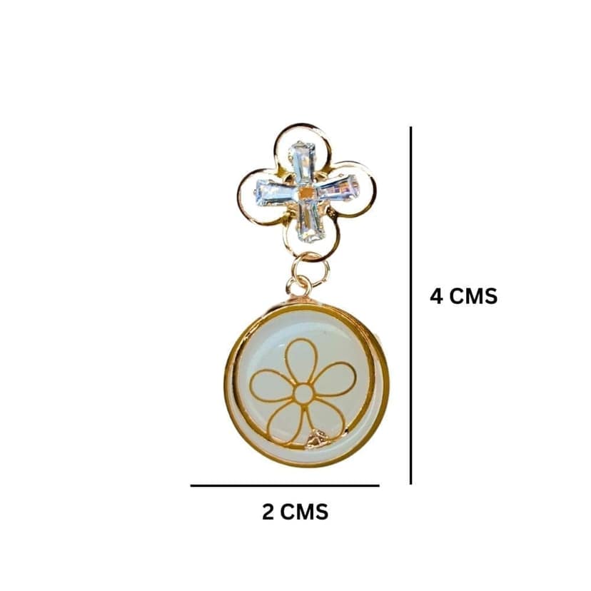 Jewelryklub American Diamond Stone Earrings Flower Shape For Girls Women view 5