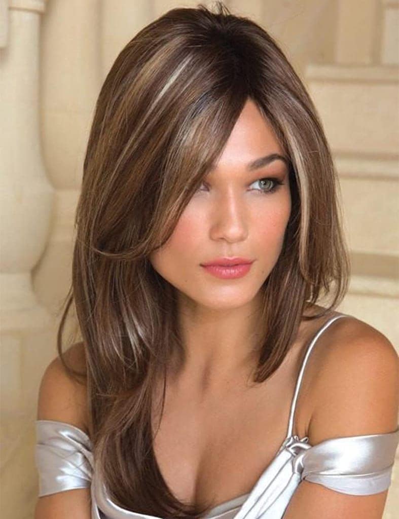 Akaskrishna Hair Wigs for Women | Full Head | Natural Looking Artificial Hair | Stylish Wig for Girls & Ladies| Highlighted brown color view 3