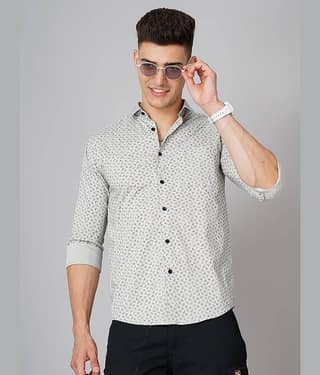 Paul Street - Grey 100% Cotton Slim Fit Men's Casual Shirt ( Pack of 1 )