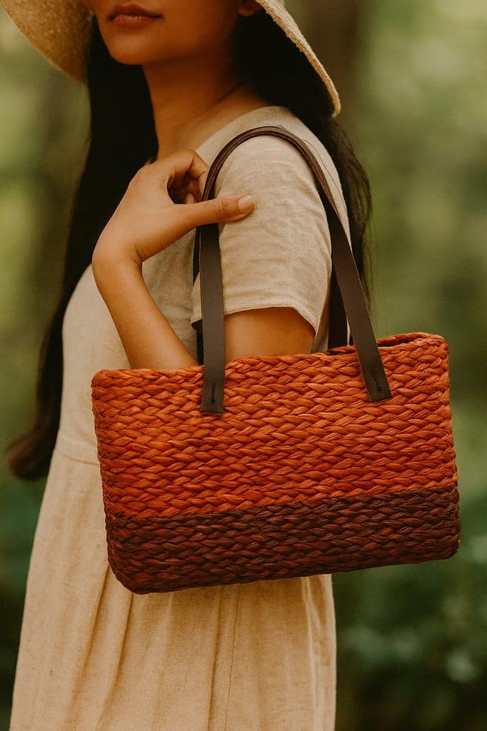 Handcrafted Sabai Grass Coloured Bag view 2