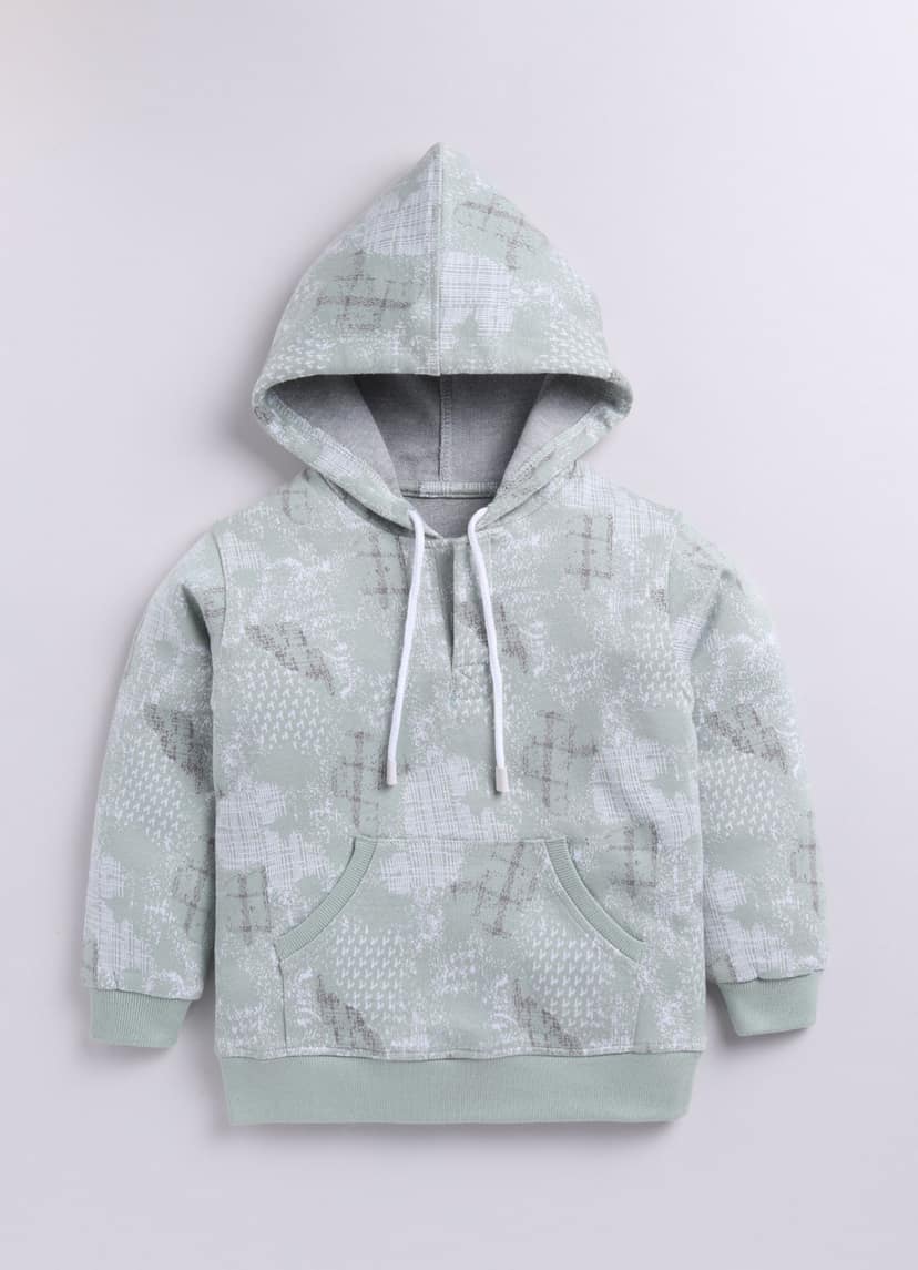 Unisex Baby Cotton Blend Cow Applique Hooded Sweatshirt