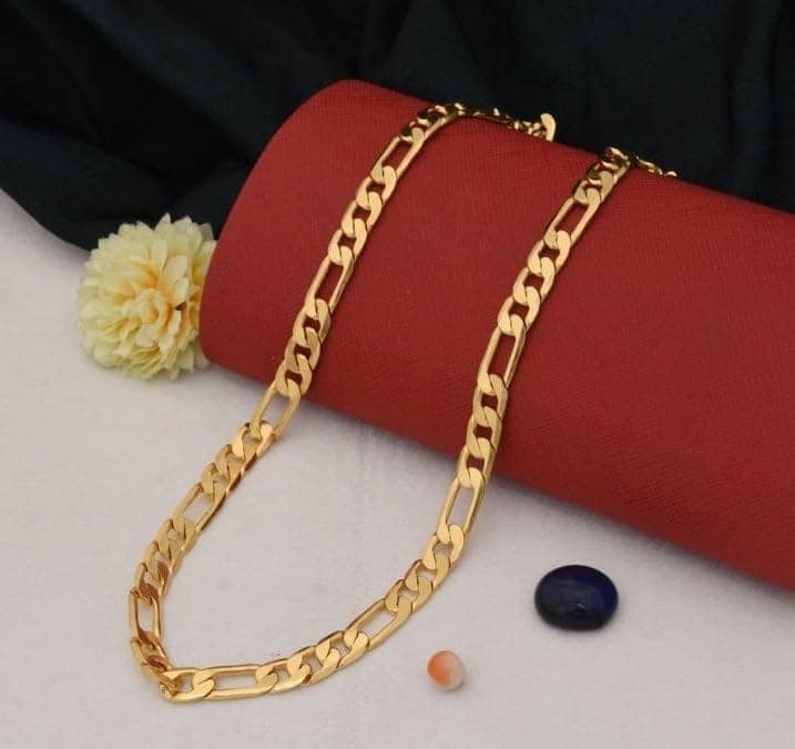 Lovemi Movements Golden Chain For Men Boys Exclusive Gold Plated Golden Thin Neck Chain view 4
