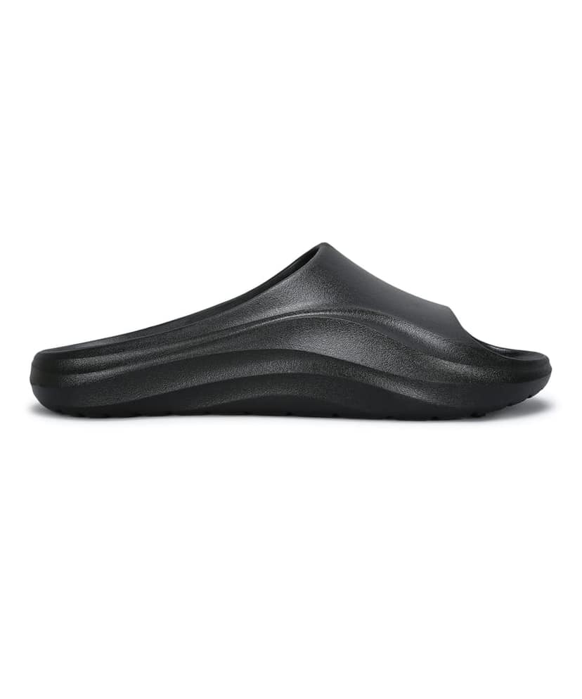Paragon Men's Watreproof Black Sliders with Comfortable Anti-Skid Sole view 2