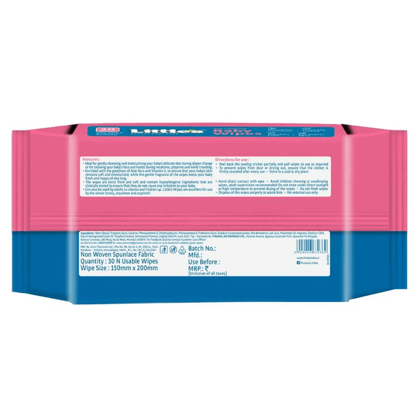 Little's Baby Wipes Soft Cleansing 30 Pcs view 2