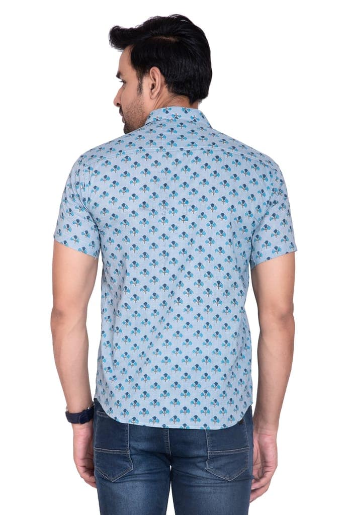 Blue Lotus Sanganeri Printed Cotton Shirt view 5