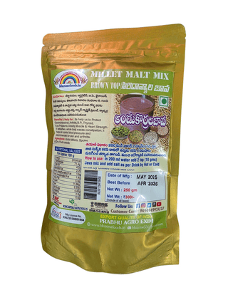 Prabhu Agro Browntop Millet Malt Mix for Heart & Sugar