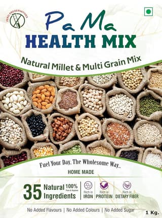 Pa Ma Health Mix Foods Super Easy Ready to Cook Protein Rich Multi Grain and Millet Health Mix Tasty Healthy Millet | Gluten Free | PaMa Health Mix | 1Kg
