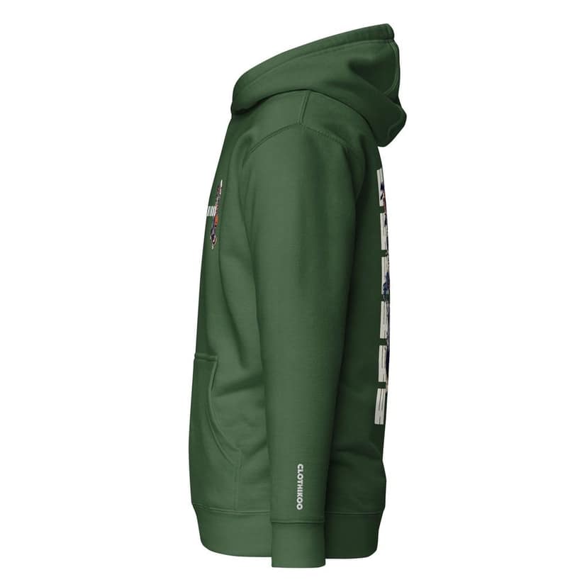 Clothikoo Premium Hoodie (Bottle Green Colour, Wolf Print) view 2