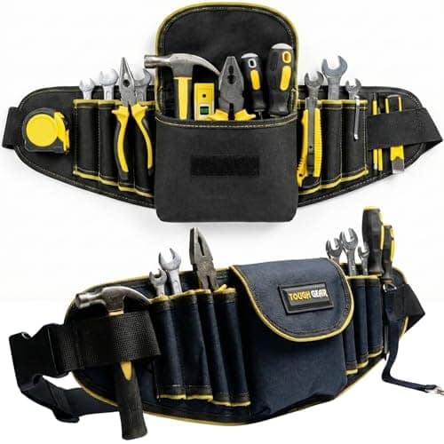 TOUGH GEAR 2.0 Pro Series Heavy Duty Tool Belt Waist Bag 600×145×50 mm, Durable Oxford Polyester Multi-Pocket Tool Storage Pouch with Adjustable Belt for Electrician, Technician & Repair Work. view 2