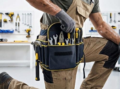 TOUGH GEAR 2.0 Pro Series Heavy Duty Tool Belt Waist Bag 600×145×50 mm, Durable Oxford Polyester Multi-Pocket Tool Storage Pouch with Adjustable Belt for Electrician, Technician & Repair Work. view 3