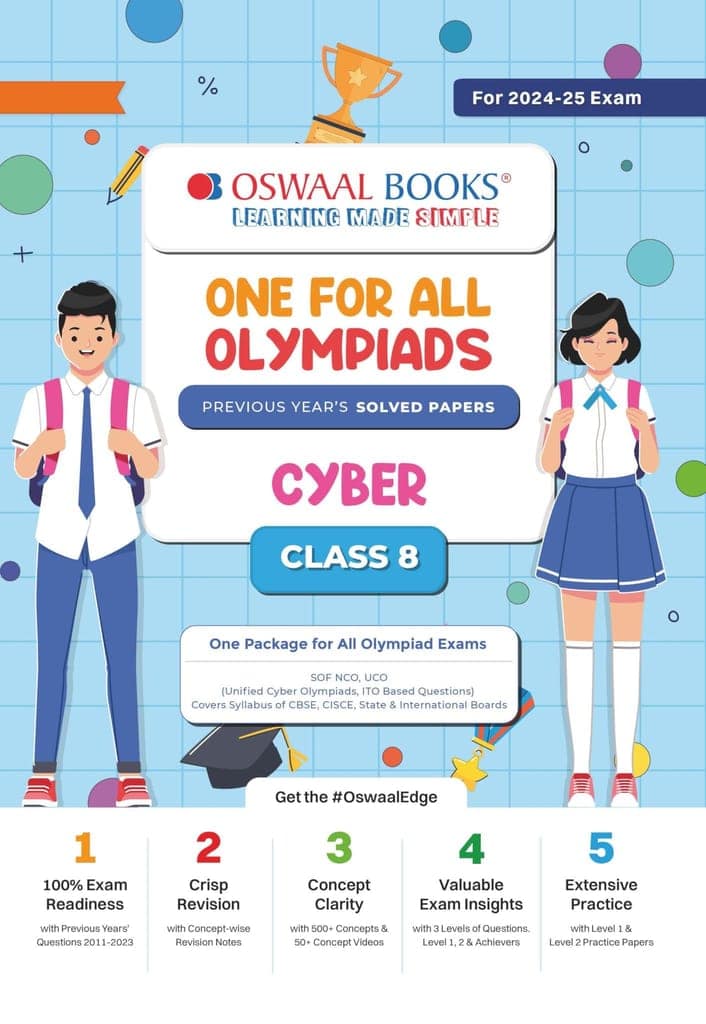 Oswaal One For All Olympiad Class 8 Cyber | Previous Years Solved Papers | For 2024-25 Exam [Paperback] Oswaal Editorial Board