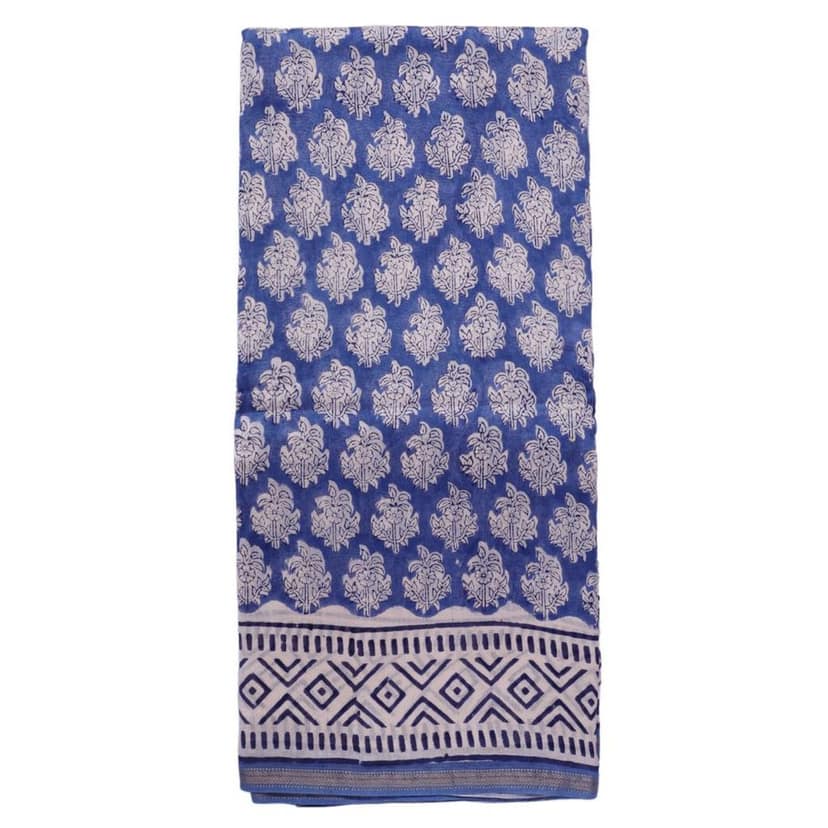 HANDLOOM MAHESHWARI PRINTED SAREE WITH BLOUSE (SKU - 3I0102030422 SAREE- 114) view 5