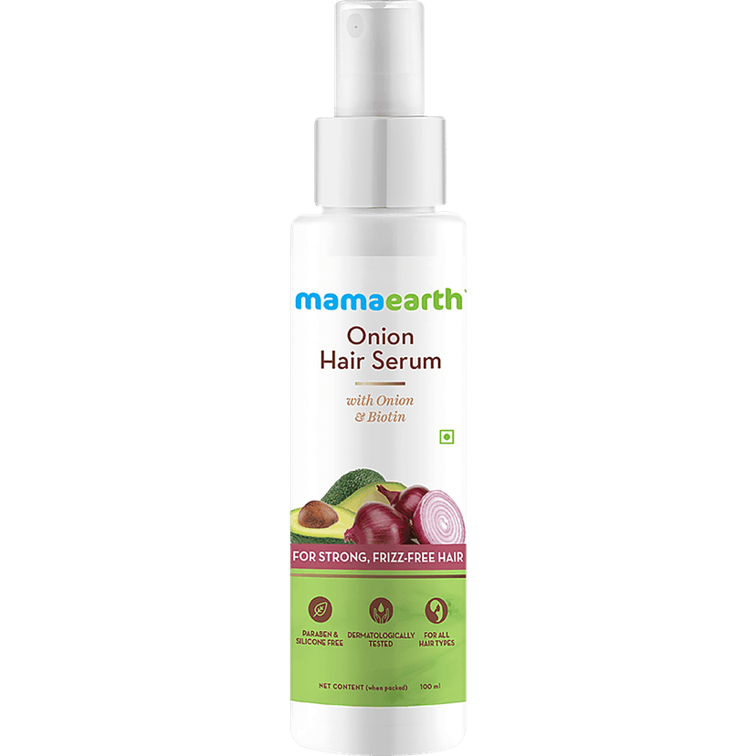 Mamaearth Onion Hair Serum - For Strong Frizz-Free Hair, Paraben & Silicone Free, 100 Ml