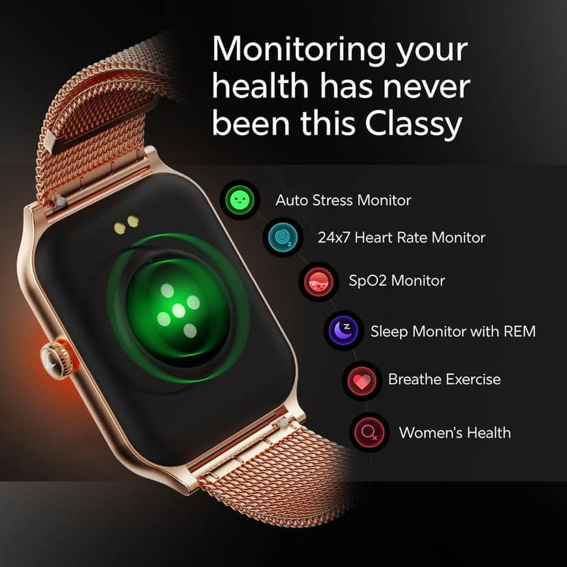 Fastrack New Limitless Classic|Large 1.91" Super UltraVU Display | Functional Crown | Highest 320x385 Pixel Resolution | SingleSync BT Calling (Black Mesh) view 6