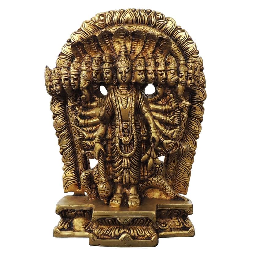Brass Vishnu Das Avatar Statue � Dashavatara Brass Hindu God Idol, Height : 11 Inch (BSMAS1708 D) view 2