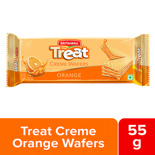 Britannia Treat - Orange Flavoured Wafer Biscuit, 55 g