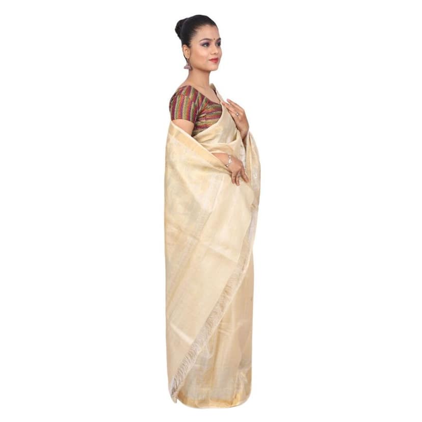 HANDLOOM KOSA SAREE WITH BLOUSE (SKU - 1ST102221220 SAREE- 143) view 3
