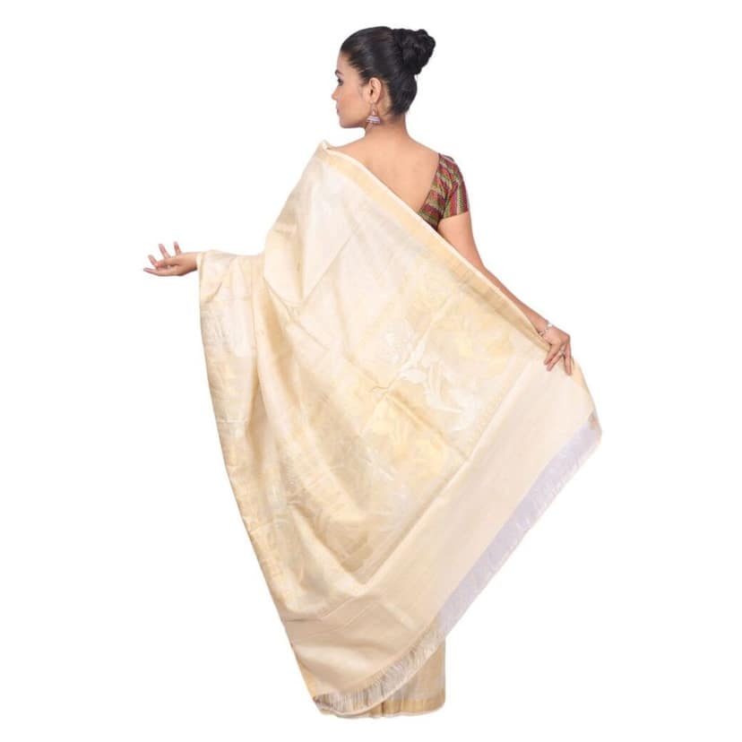 HANDLOOM KOSA SAREE WITH BLOUSE (SKU - 1ST102221220 SAREE- 143) view 4
