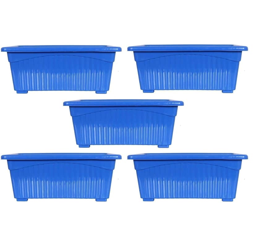 The Ubals Plastic Window Planters | Garden Planting Pots | Flower Plant Pots for Home Garden & Balcony | Flower Planters for Balcony and Terrace Gardens | Pack of 5