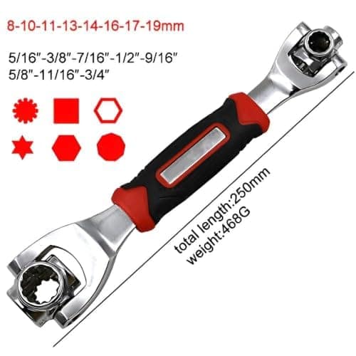 48-in-1 Universal Socket Wrench, Rotating Dual-Head Adjustable Hand Tool with Textured Rubber Grip for Home, Garage, Workshop, Plumbing and General Repairs view 3