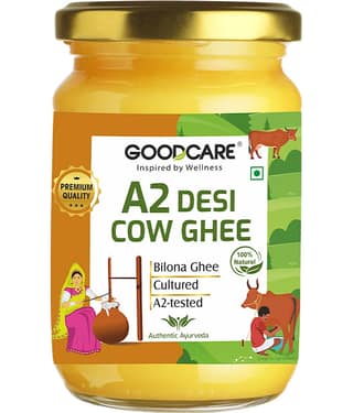Goodcare A2 Desi Cow Ghee, Premium Bilona Hand-Churned, From Gir Cow Milk, Boosts Immunity, Rich in Antioxidants, Nourishes Skin and Hair 500ml