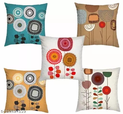 Multicolour cushion cover set of 5 covers 16x16 inches view 3