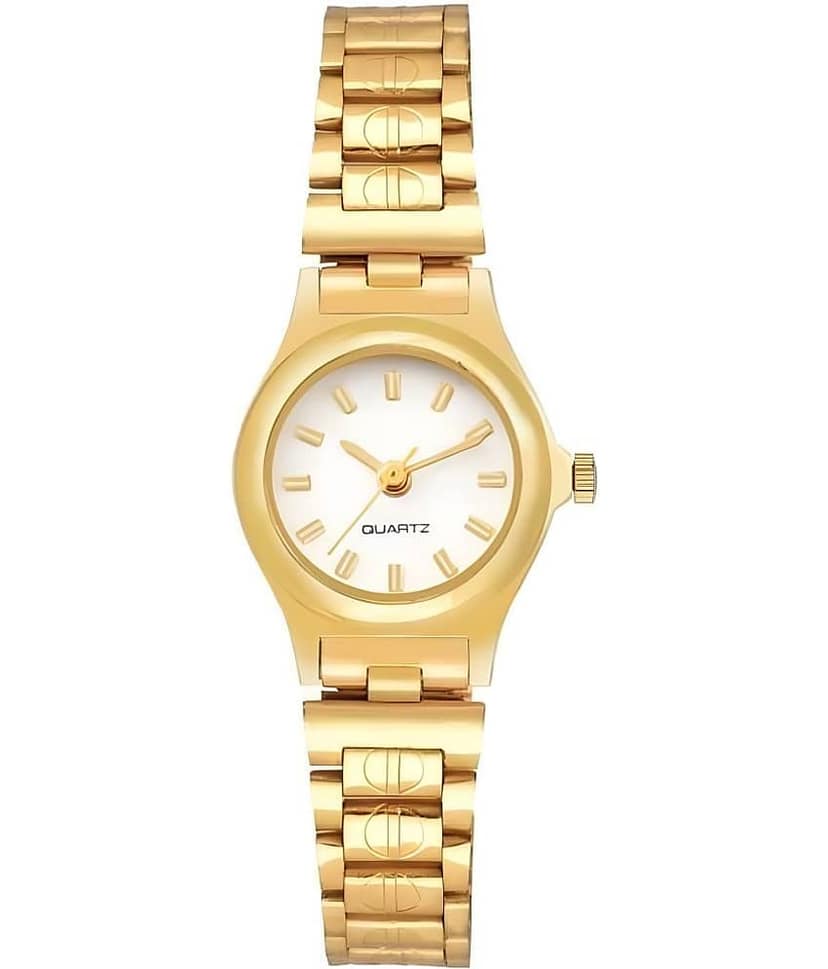 Viser Gold Metal Analog Womens Watch
