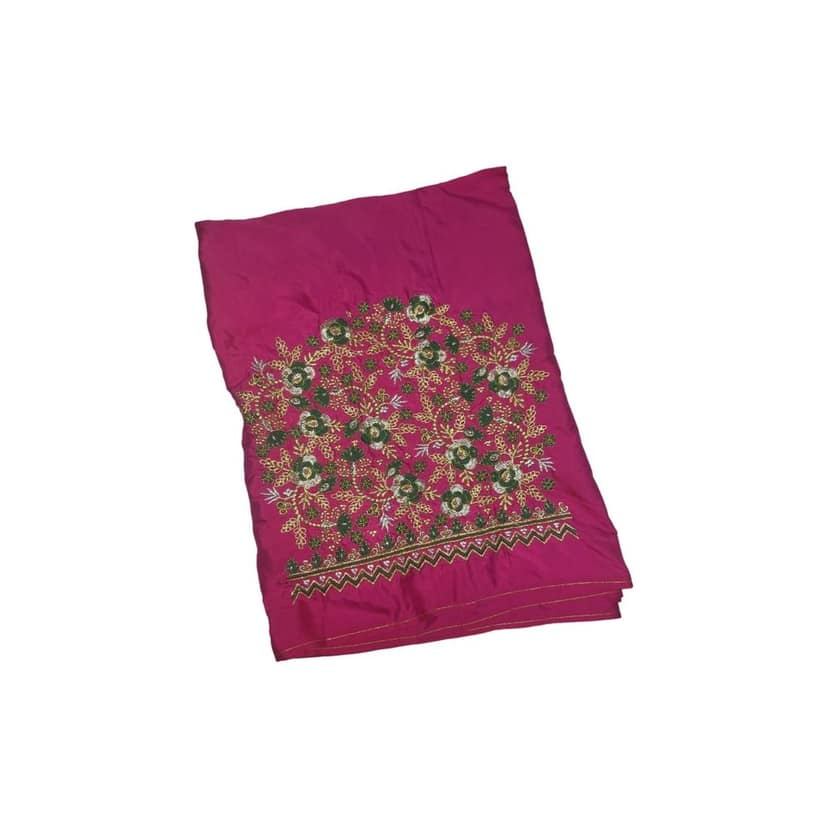 Pink Georgette Saree With Heavy Embroidery Work view 3