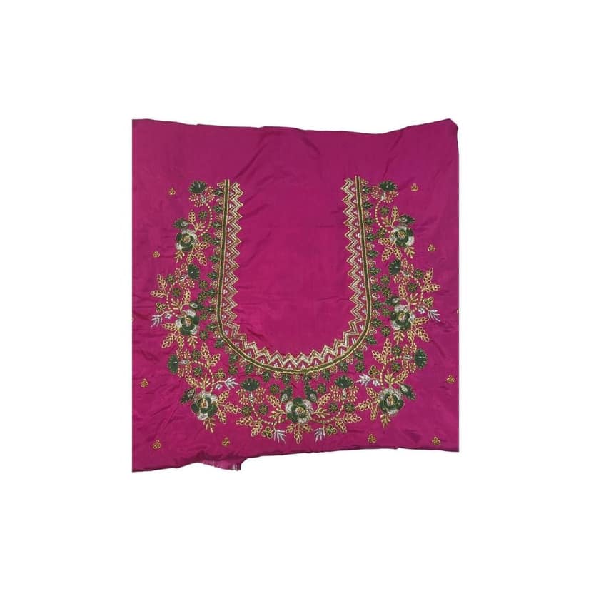 Pink Georgette Saree With Heavy Embroidery Work view 4