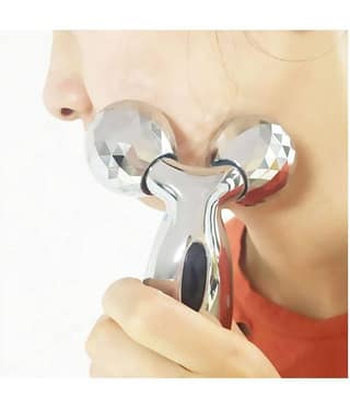 KALOPSIA INDUSTRIES Face Roller 3D Y Shape Aluminium Big Roller Microcurrent MASSAGER