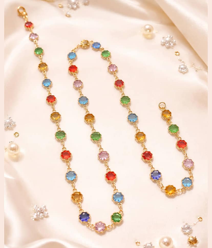 JIPPA Multi Color Metal Necklace ( Pack of 1 ) view 2