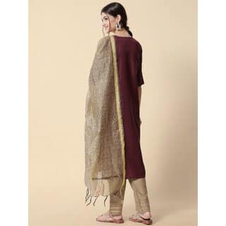 SVB Maroon Embroideried Kurta Set view 2