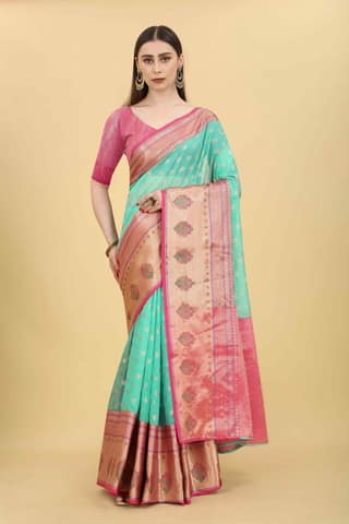 Women's Ethnic Motifs Art Silk Saree With Blouse Piece