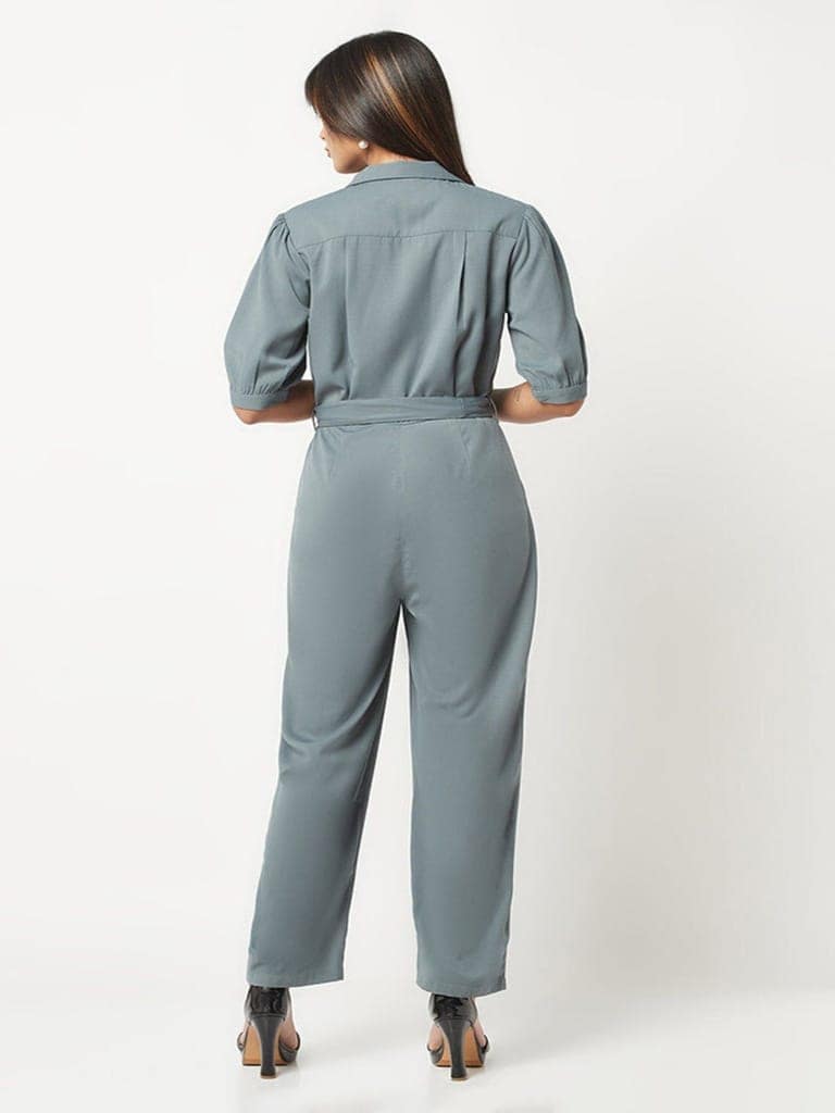Rustic Blue Collar Jumpsuit view 7