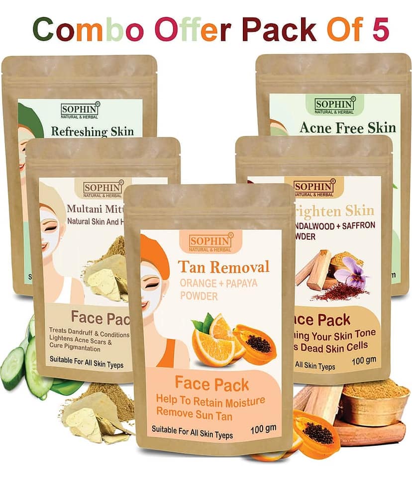 SOPHIN - Skin Brightening Face Pack for All Skin Type ( Pack of 5 )