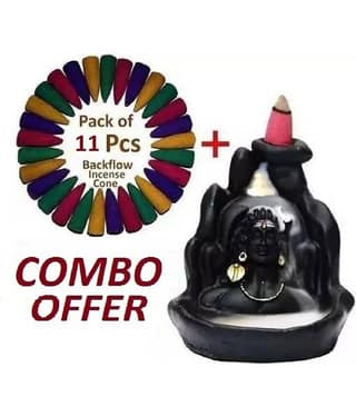 Khushi Enterprises BackFlow Shiva Showpiece 10 cm - Pack of 1