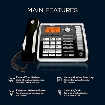 Motorola ML25260 Corded Duplex Speakerphone DECT 6.0 Expandable 2-line Business Phone view 3
