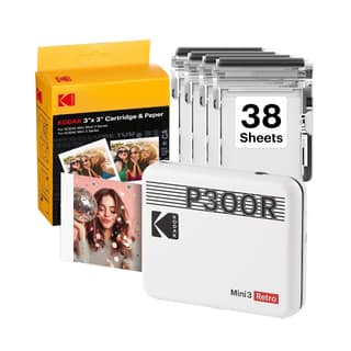 Kodak Mini 3 Retro 4PASS Portable Photo Printer (3x3 inches) + 68 Sheets Bundle, White Kodak Mini 3 Retro 4PASS Portable Photo Printer (3x3 inches) + 68 Sheets Bundle, White - White / Printer + 68 Sheets Bundle