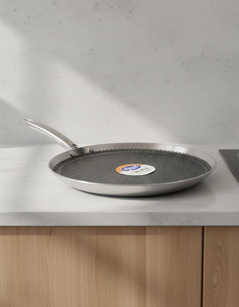 Tri-Ply Honeycomb Stainless Steel Dosa Tawa 29 cm