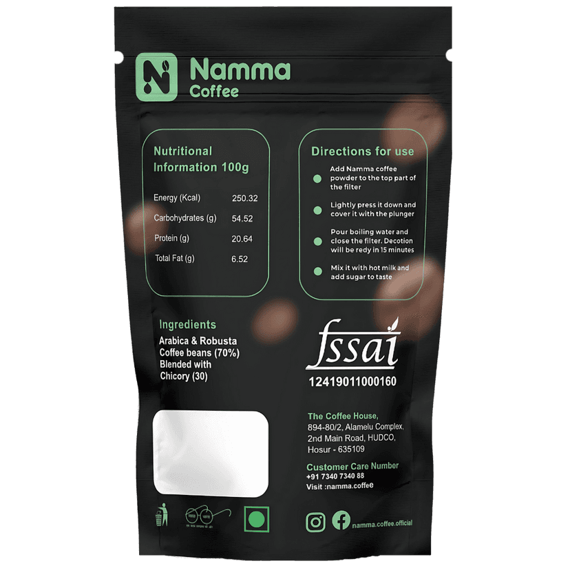 Namma Coffee - Gentle Blend Filter Coffee Powder - 70% Coffee, 30% Chicory | Authentic South Indian Filter Coffee | Freshly Roasted, Strong And Aromatic view 2