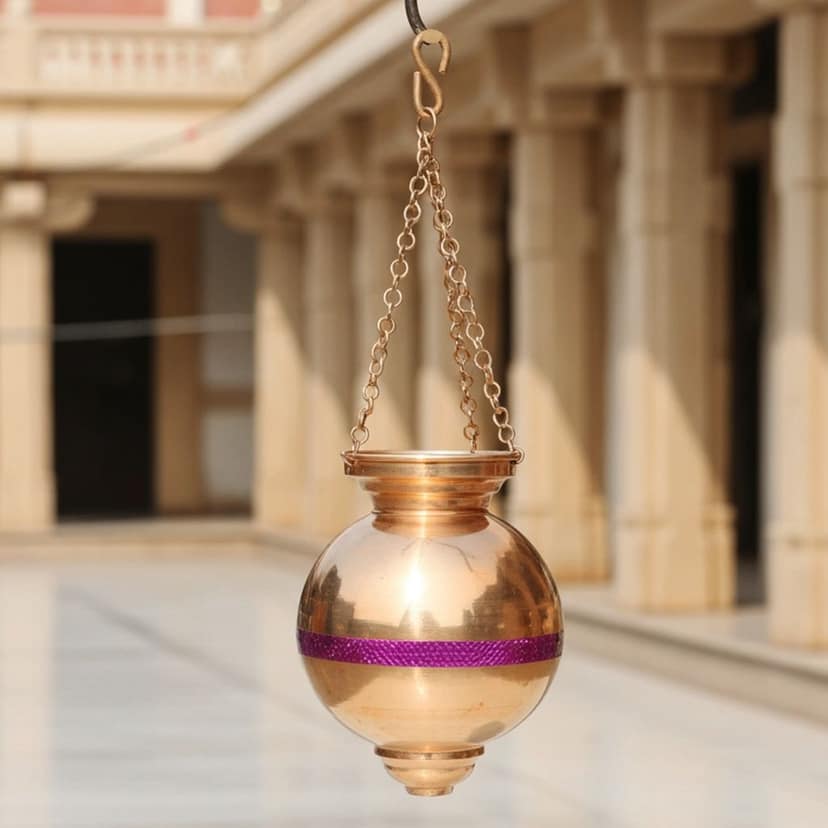 Copper Hanging Shiv Jaldhara ? 4 Liter Abhishek Vessel, Height : 10 Inch (ZMAS599 F) view 3