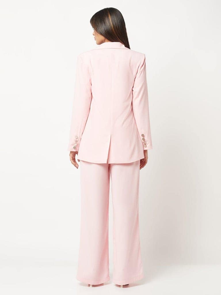 Soft Pink Poly Moss Power Suit view 3