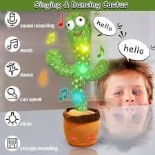 The JoyMates New Rechargeable Toys Talking Cactus Baby Toys for Kids Dancing Cactus Toys Can Sing Wriggle & Singing Recording Repeat What You Say Funny Education Toys for Children Playing view 2