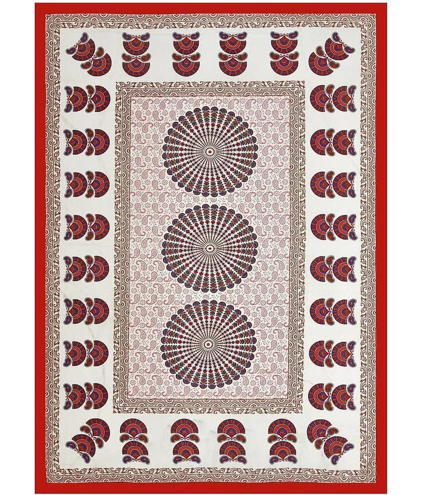 ABHACLOTHO Cotton 1 Single Bedsheet with 1 Pillow Cover ( Red ) view 2
