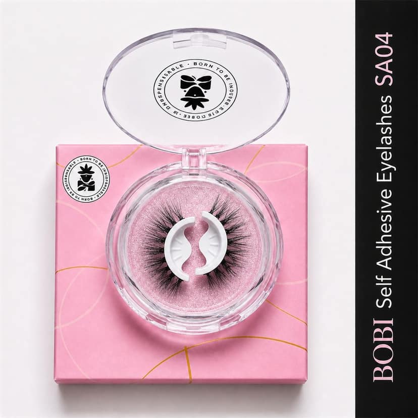 BOBI Self Adhesive Eyelashes SA04 Open Eye – Tapered Center Lift | Wide & Open-Eyed Look | Reusable | No Glue | Lightweight Wear