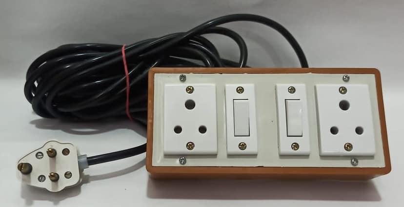 6A 2 Sockets (3 Pin Socket) & 2 Switch Extension Box with 6A Plug & 25m Wire view 4